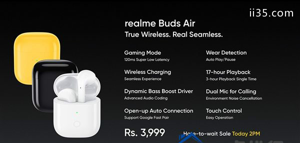 realme  Buds  Air真无线耳机发布：394元