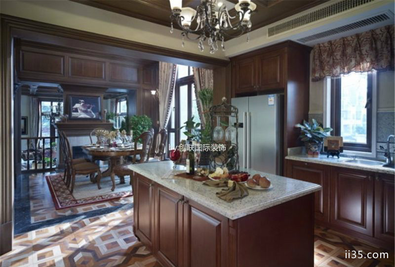 厨房 橱柜_欧式风格140平米三室两厅室内装修效果图