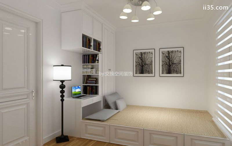 卧室 榻榻米_现代简约风格140平米三室两厅新房装修效果图